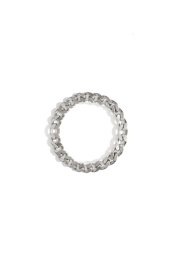 Delicate Curb Chain Ring in Silver