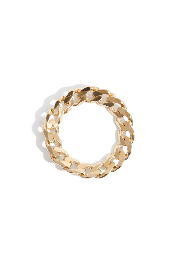 Regular Curb Chain Ring in Gold