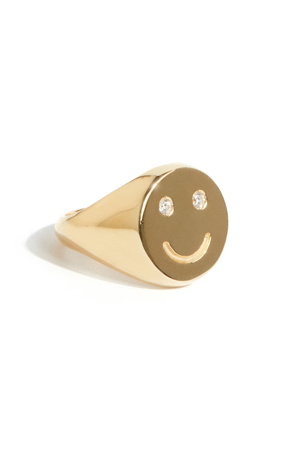 Happiness Signet Ring in Gold