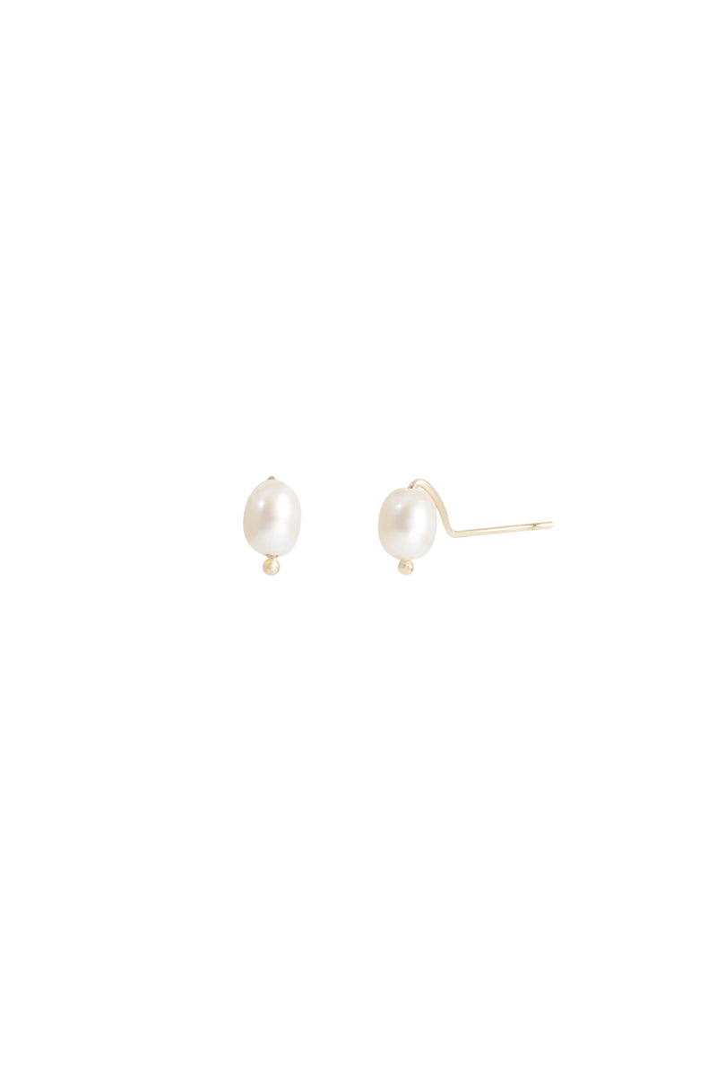 Freshwater Pearl Studs in Yellow Gold