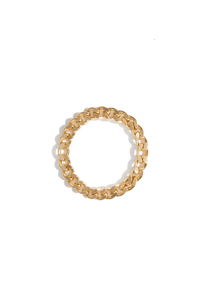 Delicate Curb Chain Ring in Gold