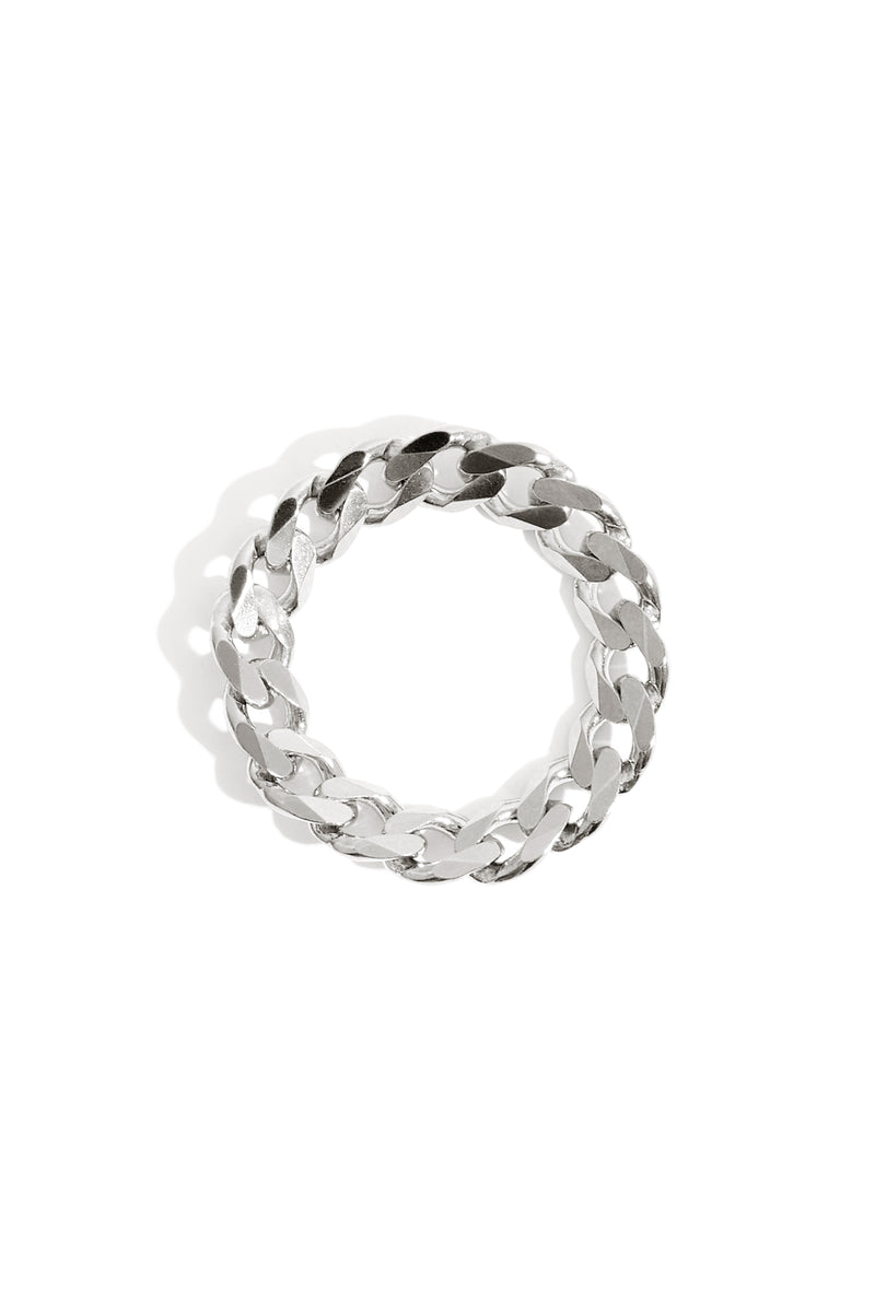 Regular Curb Chain Ring in Silver