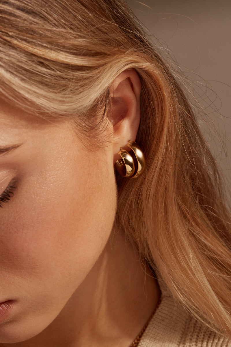 Baby Chunky Hoops in Gold