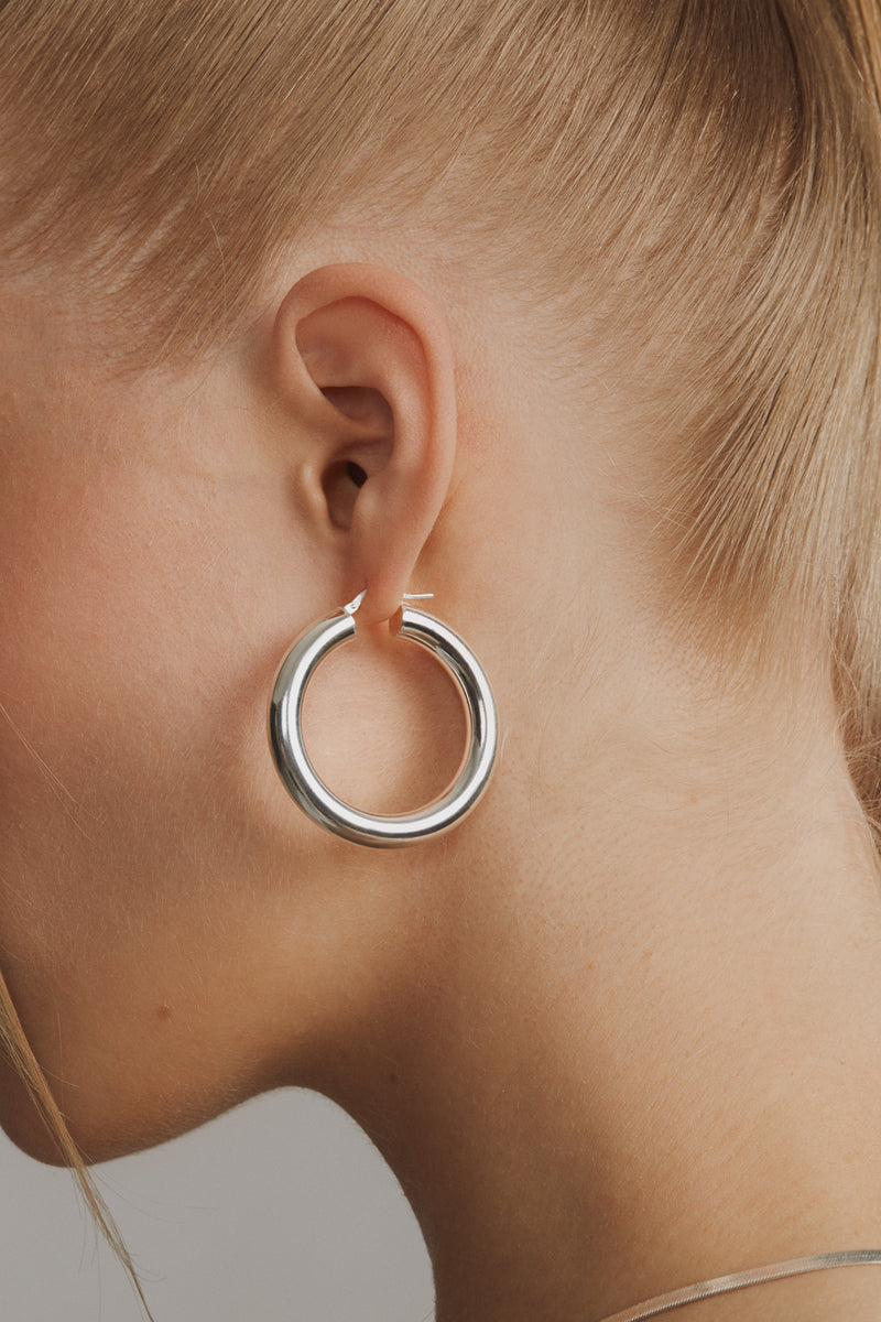 Emma Gold Hoop Earrings – Thick Chunky Gold Hoop Earrings | Mignonne Gavigan