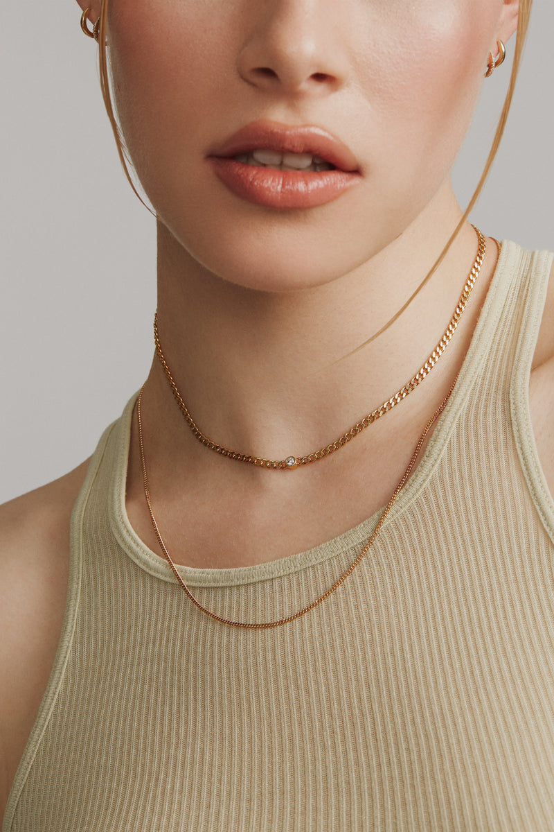 Bold Solitaire Necklace in Silver