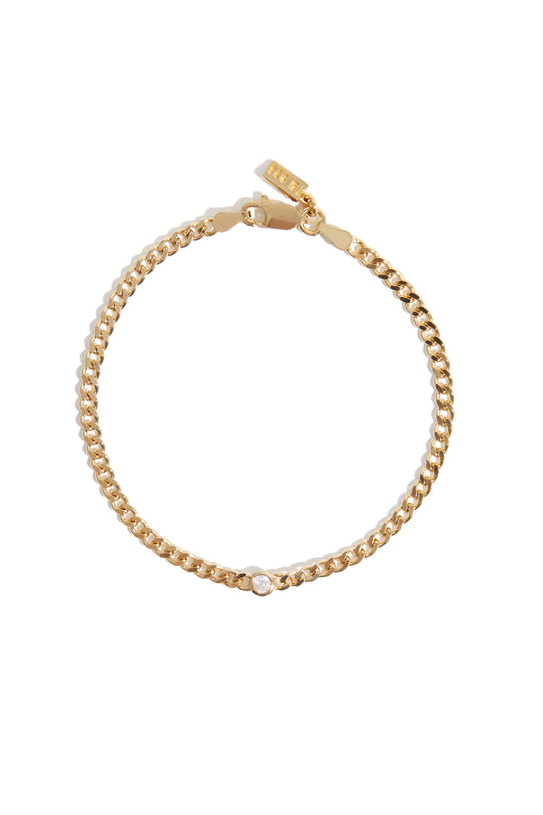 Bold Solitaire Bracelet in Gold