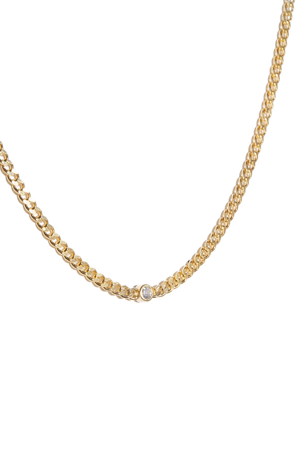 Bold Solitaire Necklace in Gold