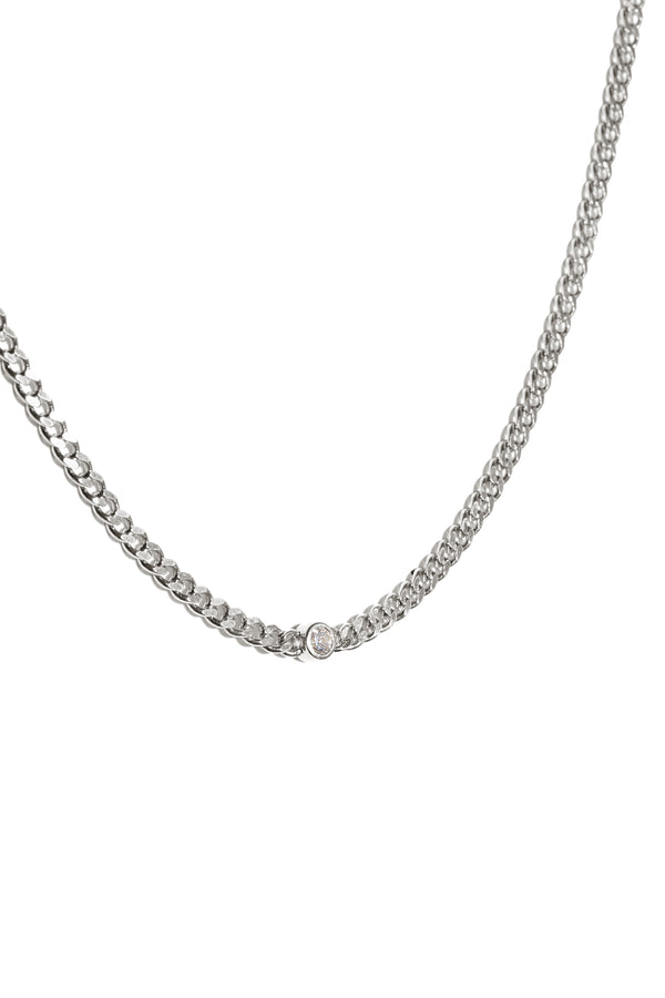 Bold Solitaire Necklace in Silver