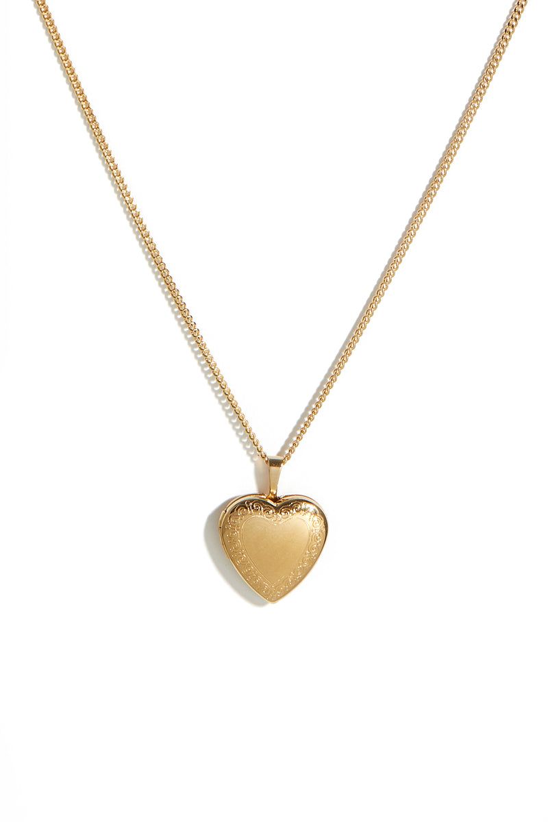 Heart Locket Pendant in Gold