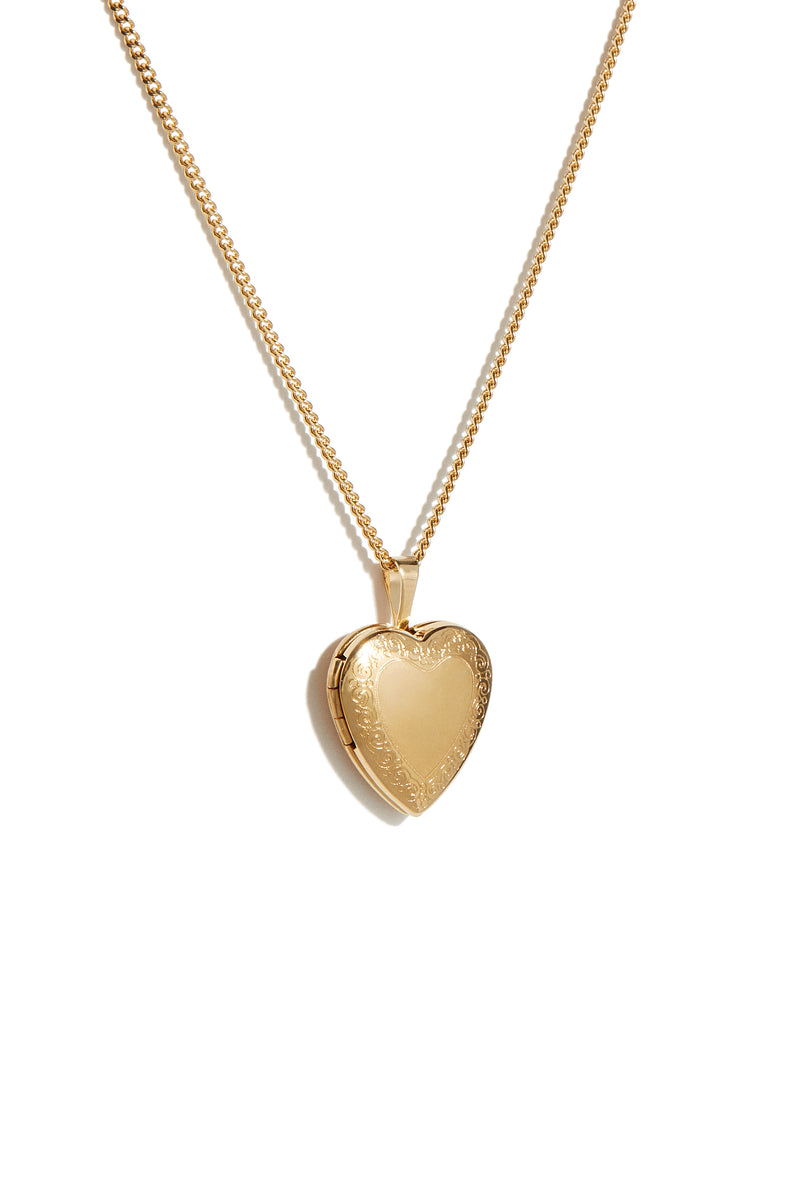 Heart Locket Pendant in Gold