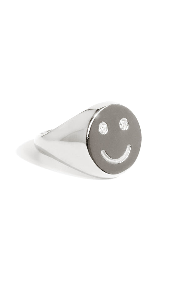 Happiness Signet Ring in Silver