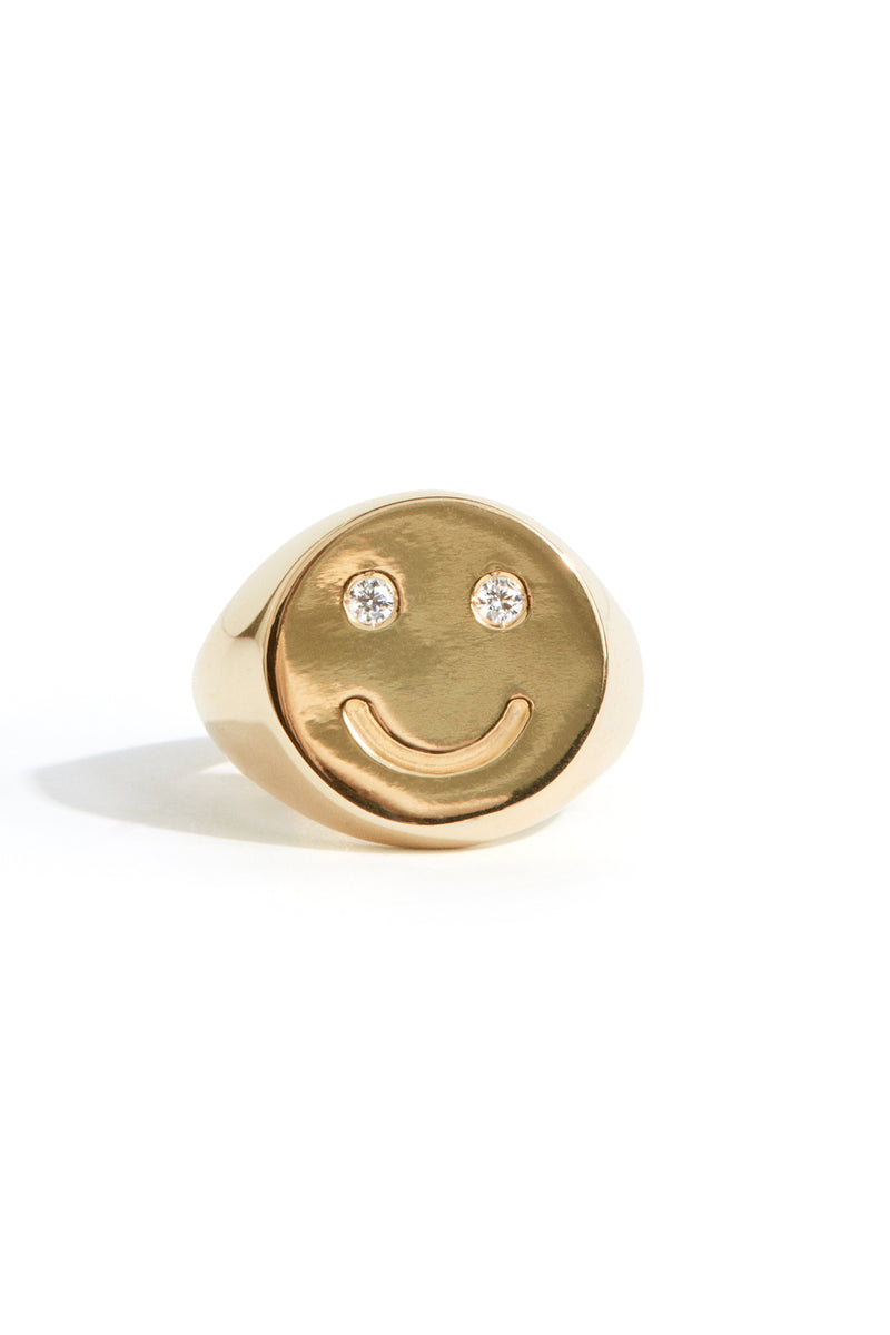 Happiness Signet Ring in Gold