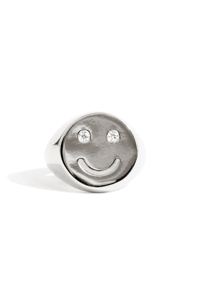 Happiness Signet Ring in Silver