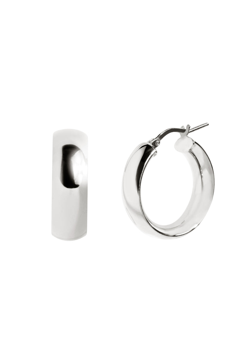 Chunky Hoops in Silver