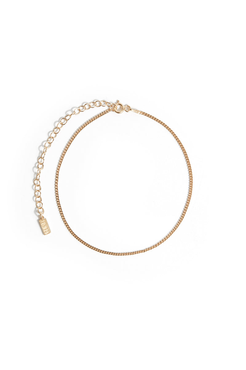 Delicate Curb Anklet in Gold