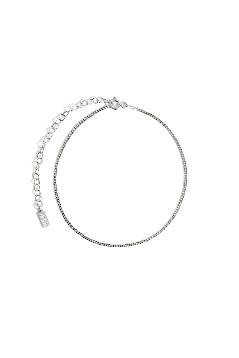 Delicate Curb Anklet in Silver