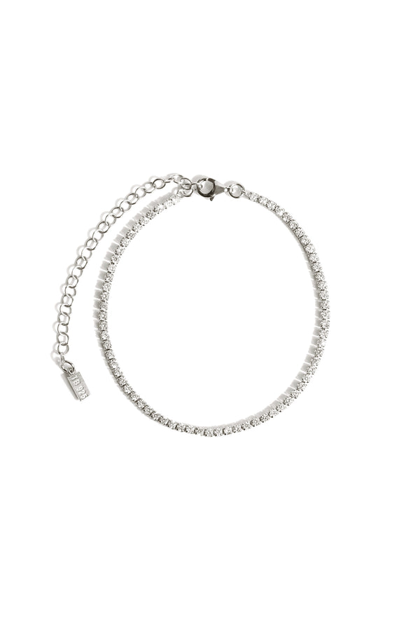 Tennis Anklet in Silver