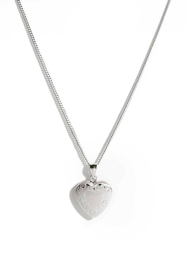 Heart Locket Pendant in Silver